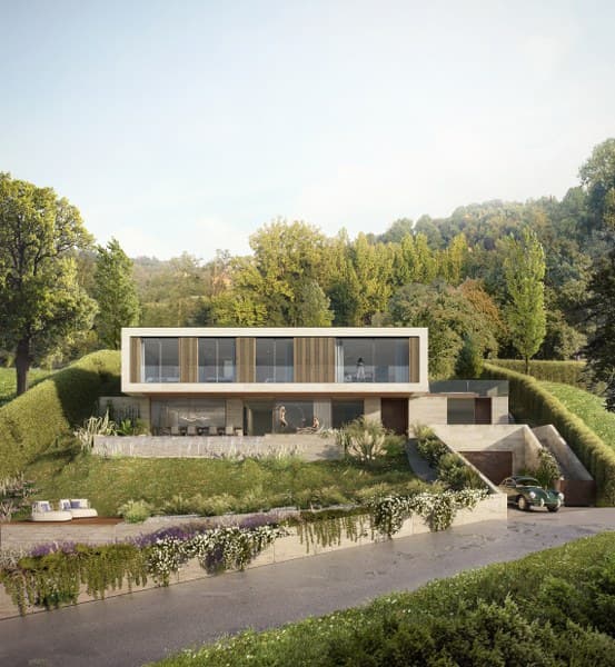 Occasione unica nella Collina d’Oro – Terreno di 776 mq con progetto approvato e vista lago